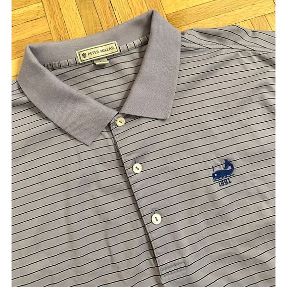 Peter Millar Other - Peter Millar Maidstone Club Golf Polo Shirt Mens Large Purple Striped Cotton